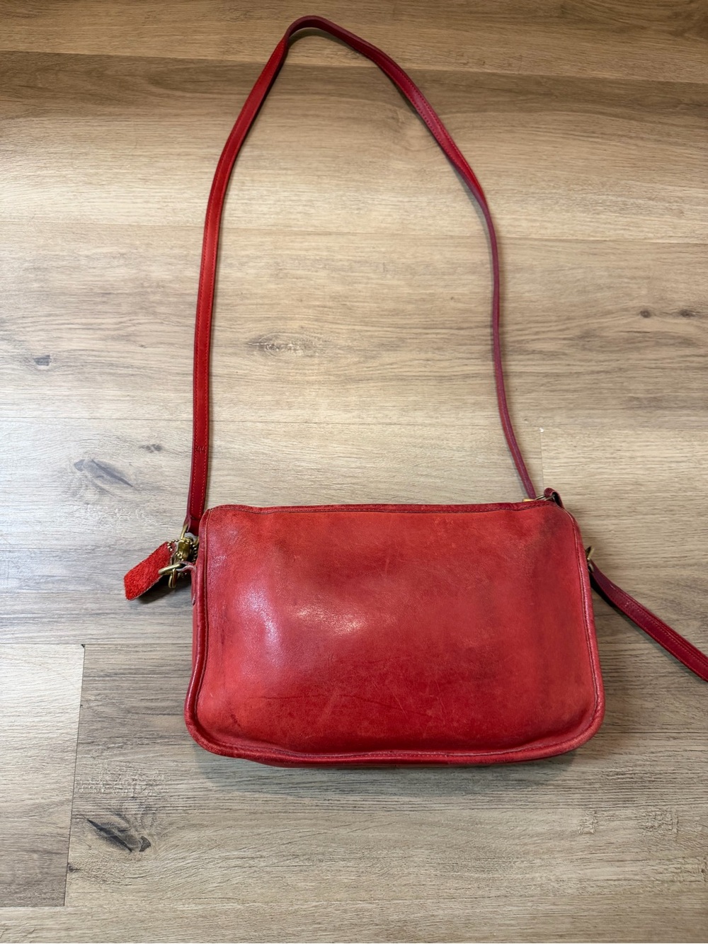 Coach companion  Red Leather Crossbody Bag